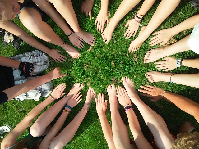 A circle of hands