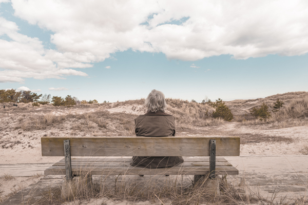 Man alone on a bench